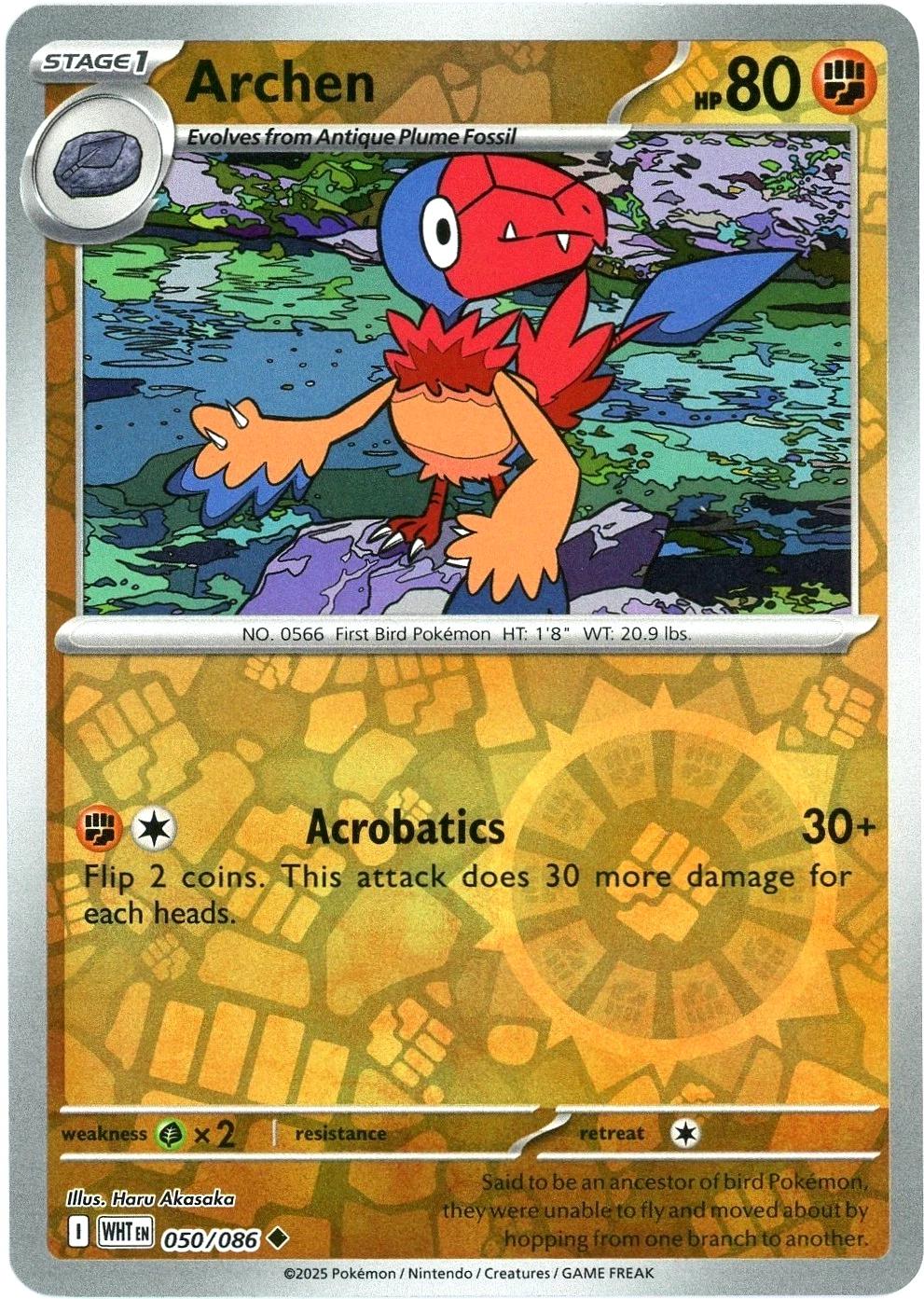 White Flare Archen [Reverse] Pokémon card